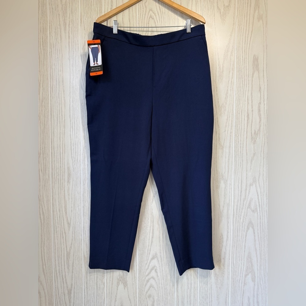 Banana Republic Women's Tapered Pull-On Pants NAVY Size 16 NWT